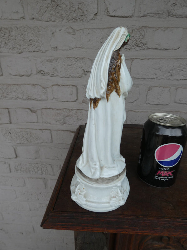 Antique french vieux paris porcelain madonna statue figurine religion