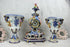 Set French clock vases capodimonte  porcelain relief floral decor