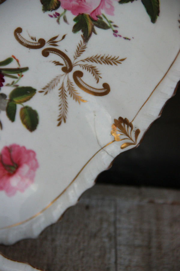 Set 4 Antique French vieux paris porcelain presentation trays plate  table