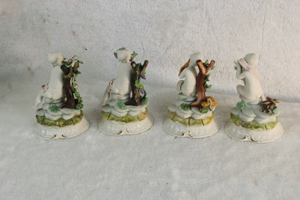 Set 4 season italian Capodimonte Franco marked porcelain figurine statue