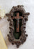 1800 Antique french wood carved Jansenist Christ Curicifix wall plaque putti