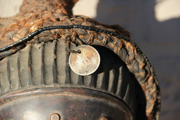 Chowke African Wood carved mask circa 1940-1950 on stand