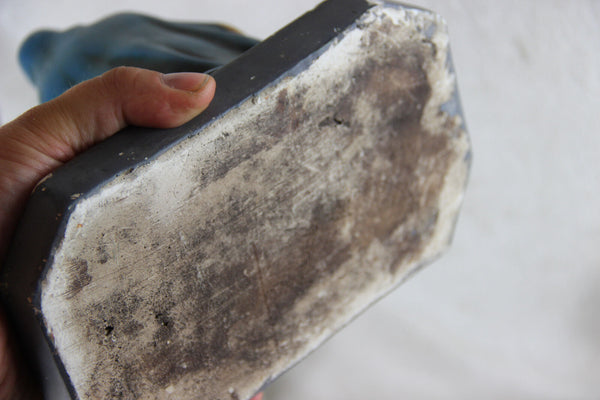 Antique Chalkware polychrome PIETA jesus christ statue religious group