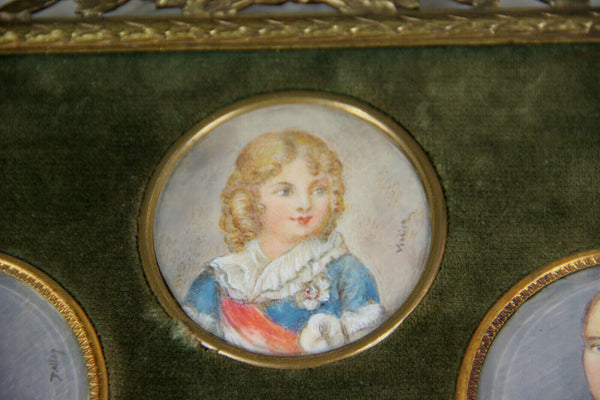 RARE antique 19thc napoleon III Miniature medaillon portrait napoleon family