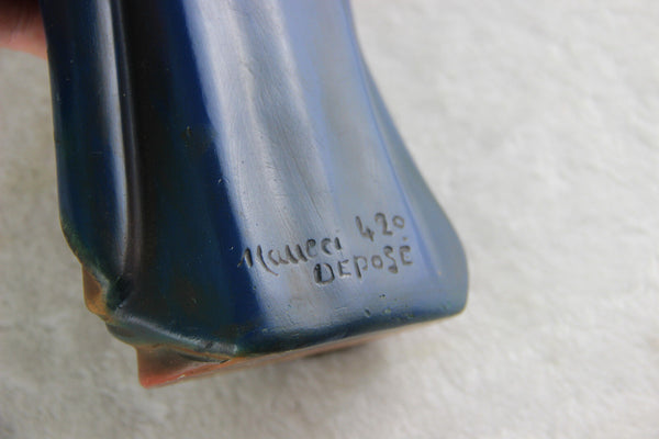 1930 Chalkware MAUCCI signed polychrome Madonna sculpture religious figurine