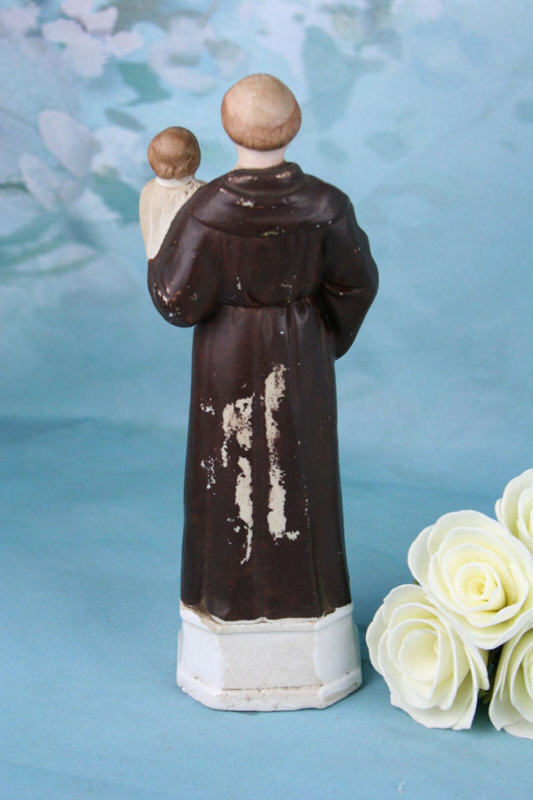 French Biscuit religious Holy Saint Anthony of PAdua with child religious