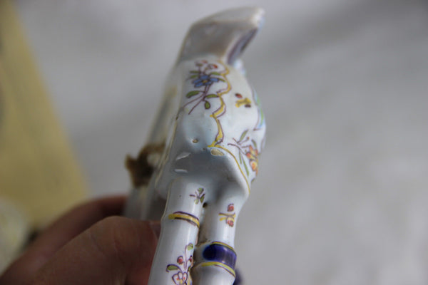 Gorgeous French faience pottery Bagpipe Wall Vase 1920 marked