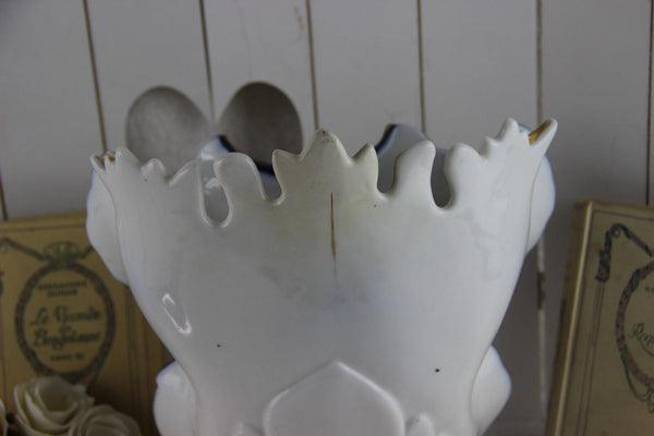 French Vieux paris Victorian lady portrait Centerpiece Vase 1900