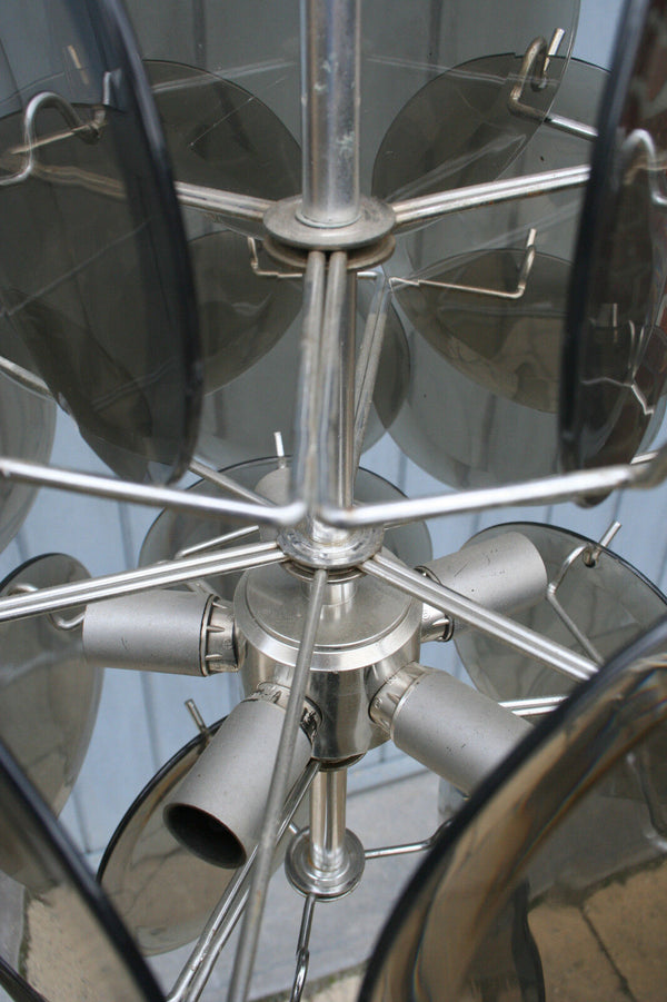 Exclusive Italian chandelier 27 discs complete attr. VISTOSI 1960's Mid-century