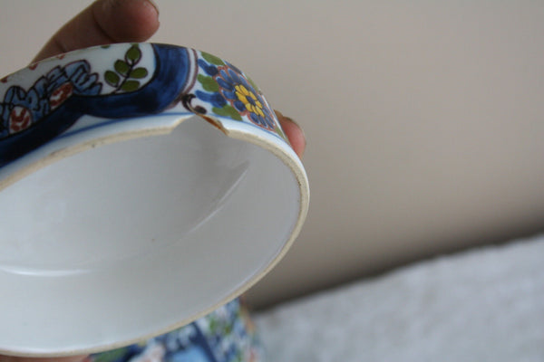 Gorgeous makkum tichelaar pottery floral tobacco lidded jar marked