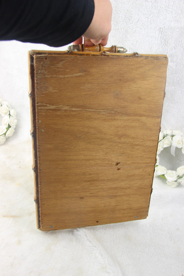 Antique Portugese Ceramic tiles serving tray plate hunting dog catching boar