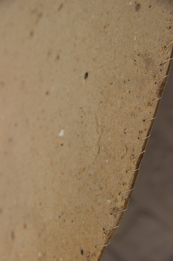 Antique Oil cardboard painting of Saint Anthony with child oval religious