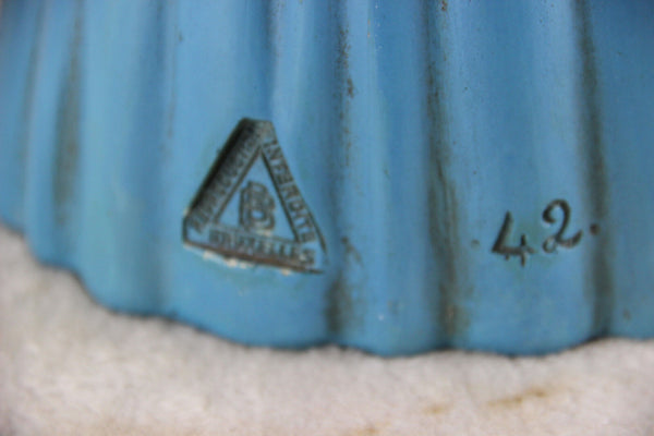 Antique Flemish OLV BOOM Madonna religious statue figurine Chalkware Rare