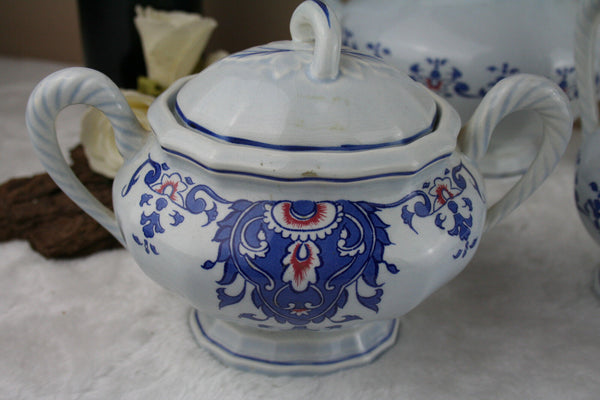 60's VTG French ROUEN signed pottery tea coffee set