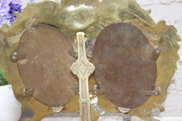 Bronze Antique picture photo frame putti head