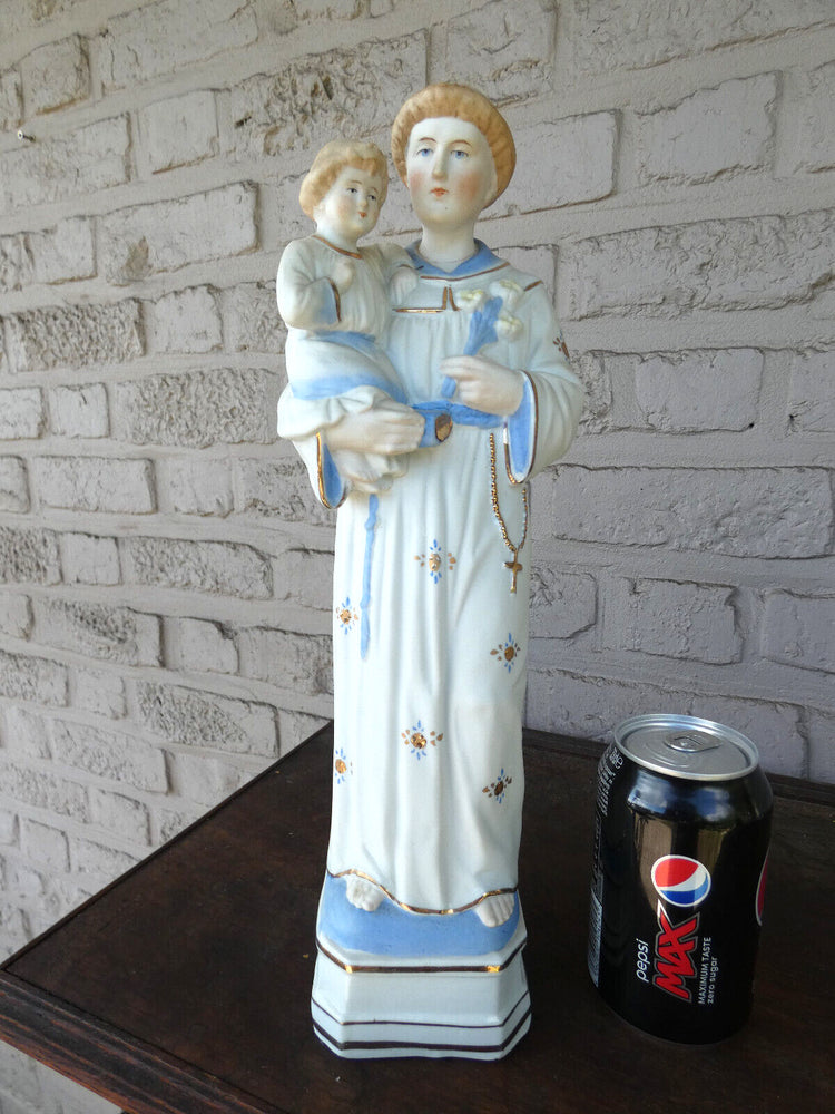 Vintage German bisque porcelain saint anthony figurine statue