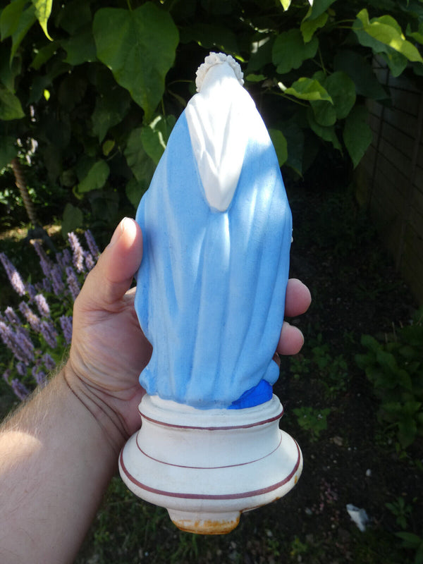 Antique Vieux paris porcelain Madonna statue figurine pastel colours rare