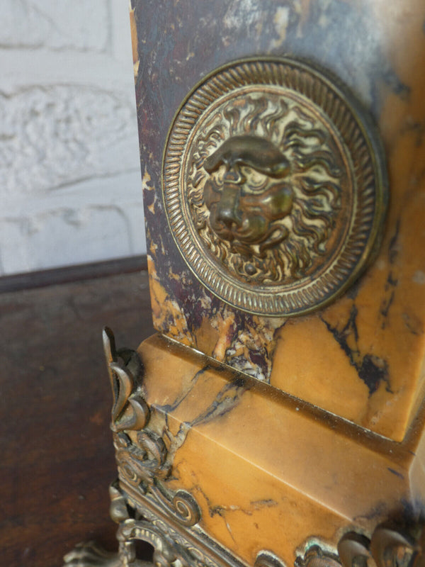 Antique Napoleon Mantel clock bisque marble 1880 france