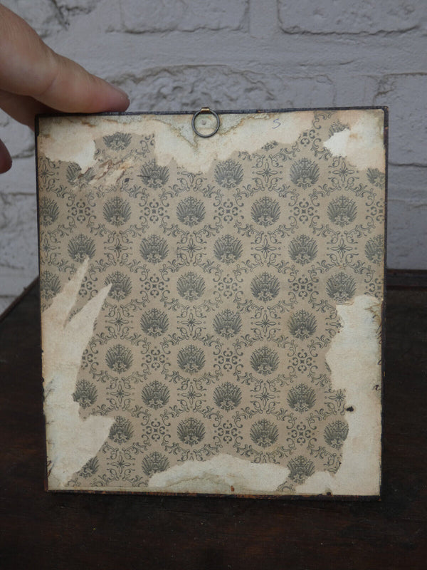 Antique 19thc Miniature painting portraint lady plaque