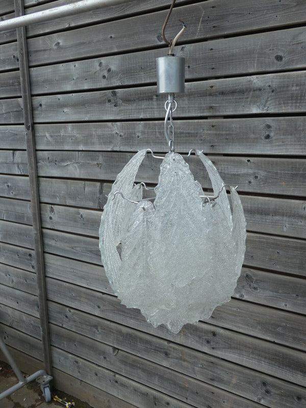 Vintage italian 12 murano glass disc vistosi design Chandelier lamp 70s