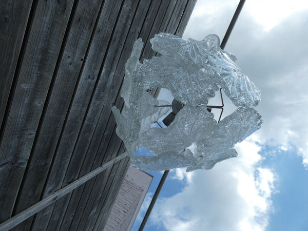 Vintage italian 12 murano glass disc vistosi design Chandelier lamp 70s