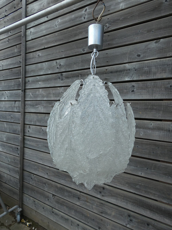 Vintage italian 12 murano glass disc vistosi design Chandelier lamp 70s