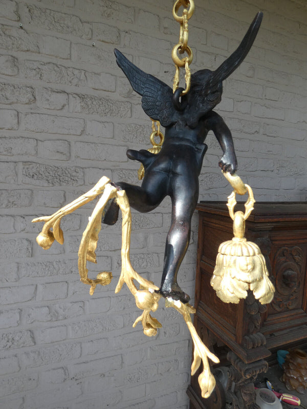 Stunning French Bronze putti cherub angel chandelier lamp