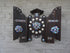 Vintage 1970s wood carved metal enamel Triptych Wall clock rare