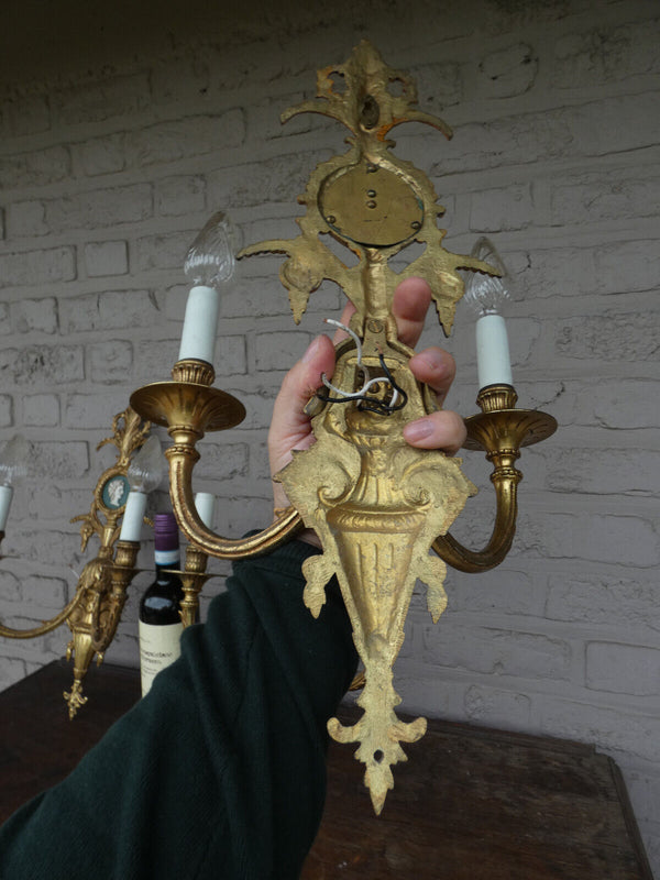 Set 3 Vintage Bronze large Wall lights sconces portrait medaillon