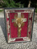 Antique 1900s French religious crucifix framed behind glass rare