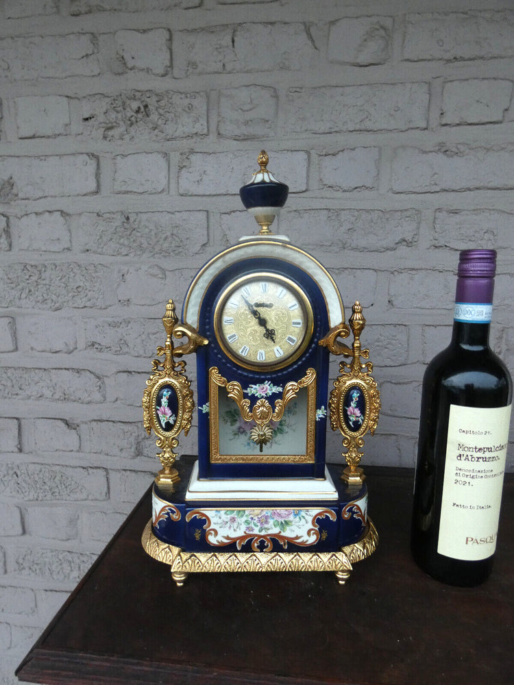 Vintage T limoges porcelain marked MAntel clock