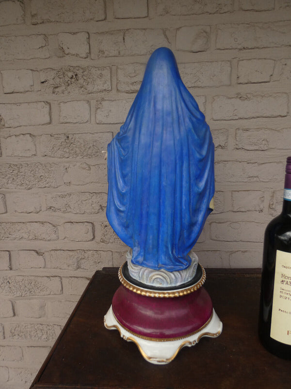 XL Rare Vieux paris porcelain Madonna MAry immaculate conception statue figurine