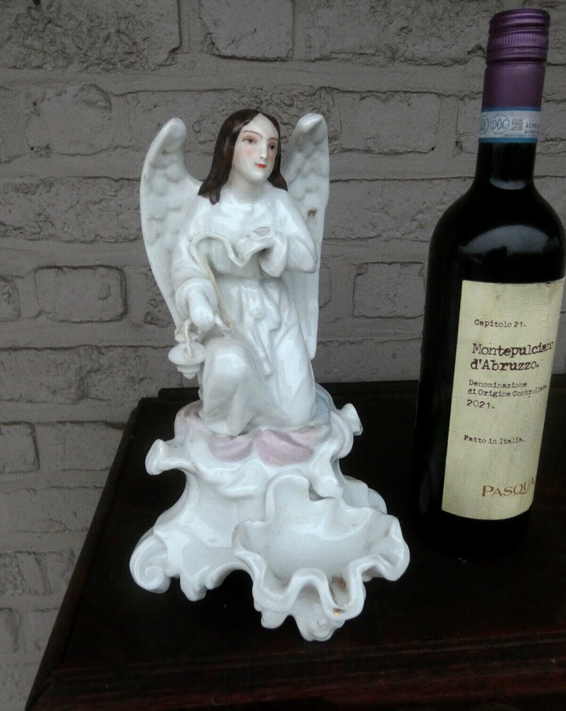 Vintage French paris porcelain large holy water font angel religious