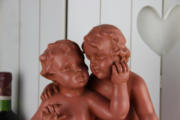 Terra cotta putti group sculpture 1930 art Deco  after Pietro Balestra Signed