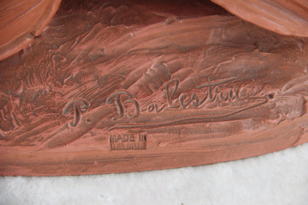 Terra cotta putti group sculpture 1930 art Deco  after Pietro Balestra Signed