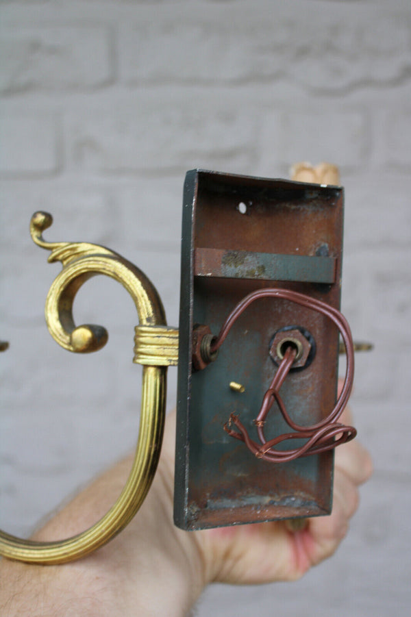 SET 4 Vintage french empire design metal wall lights sconces 1970