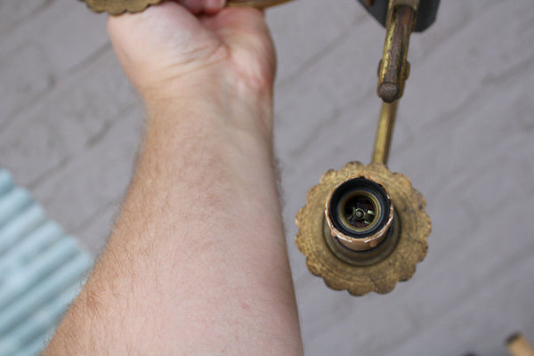 SET 4 Vintage french empire design metal wall lights sconces 1970