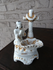 Antique small  french porcelain holy water font praying figurine statue