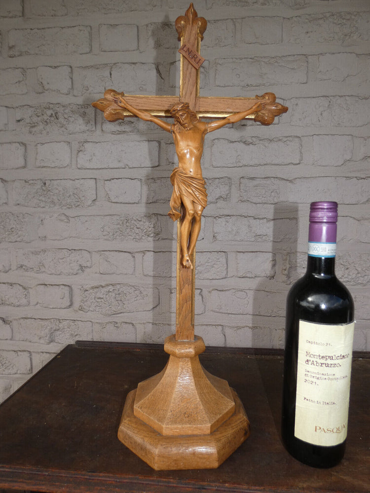 1950 Wood carved Crucifix religious