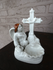 Antique small letu mauger french porcelain holy water font angel statue