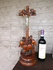Antique Rare Wood carved crucifix fruits snake religious