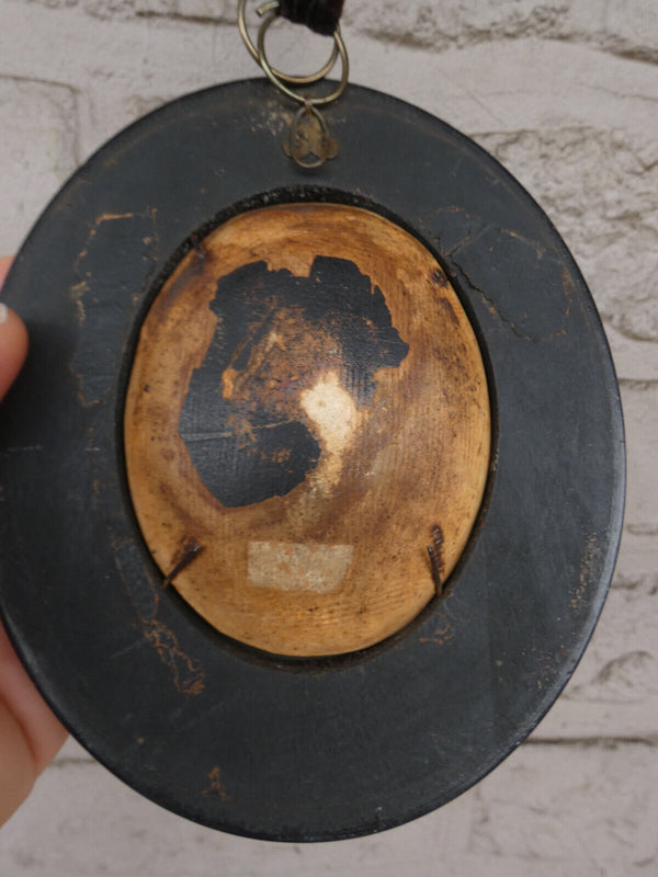 Antique Meerschaum Saint joseph jesus napoleon III wall plaque religious