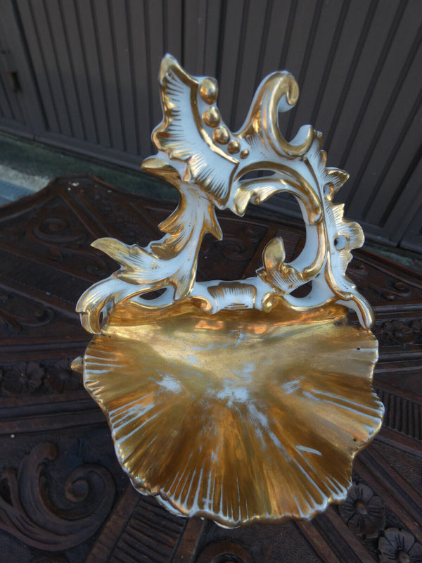 Antique vieux paris porcelain Holy water font bird nest rare religious