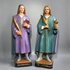 Antique rare italian set twin Brothers Saint Damian and Cosmas signed religious