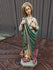 Vintage chalk statue of Saint Martha dragon figurine rare marked