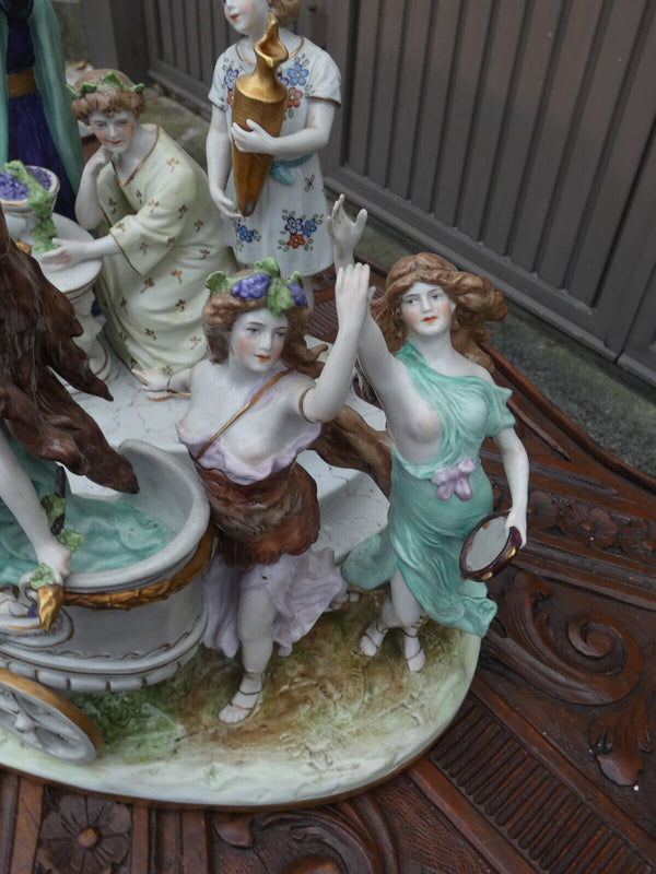 XL Scheibe alsbach German marked porcelain group statue roman greek
