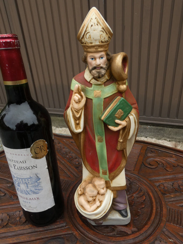 Antique Saint Nicholas Children Statue french chalk rare