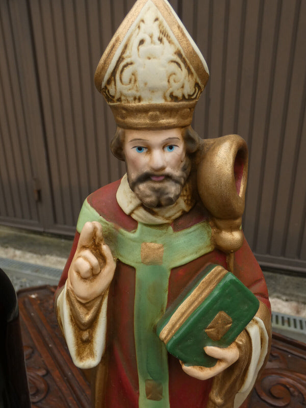 Antique Saint Nicholas Children Statue french chalk rare