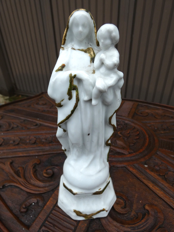 Antique porcelain madonna Figurine statue
