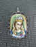 Antique Pendant Religious madonna enamel on copper silver frame rare